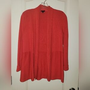 Talbots Petites Red Drap Front Cotton Blend Sweater